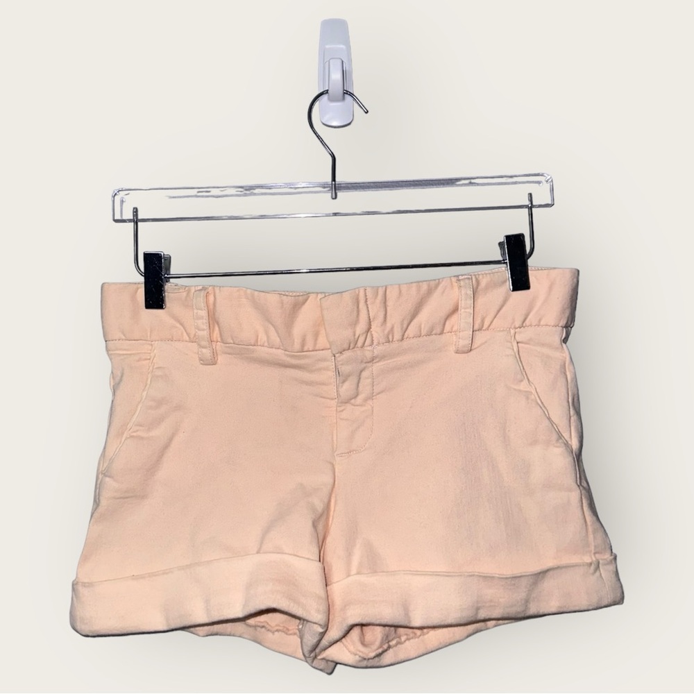 Alice + Olivia Blush Pink High-Waist Cuffed Shorts